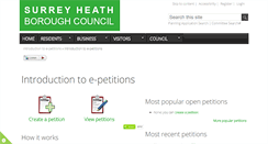 Desktop Screenshot of petitions.surreyheath.gov.uk